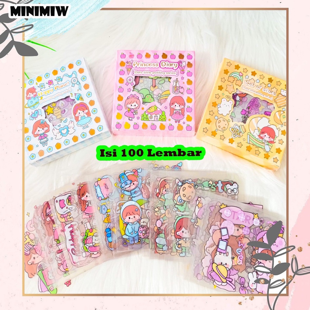 

Sticker BOX SENMU Mini Set Momo isi 100 Lembar Daily Manual Cute Pattern Decorative Tape Sticker Gift Box
