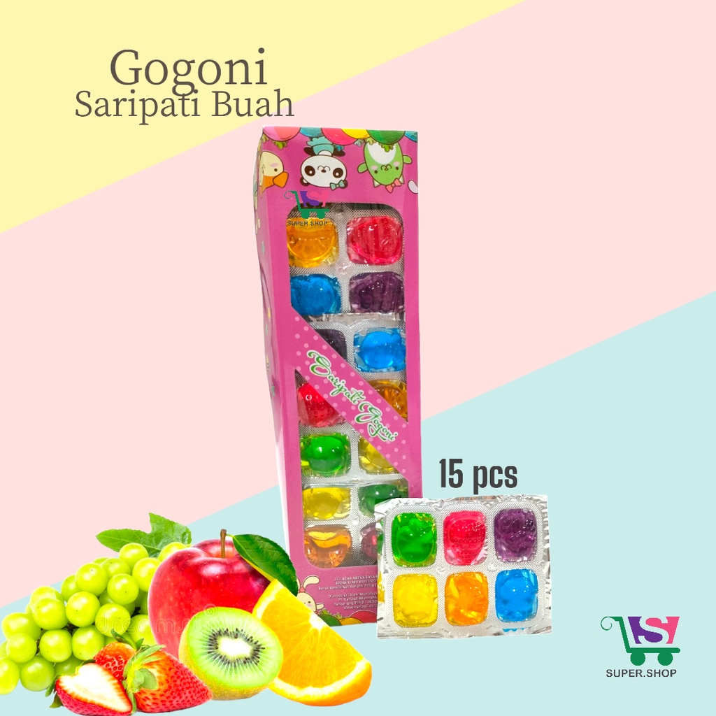 

Gogoni Saripati Buah Jelly Jeli Agar Agar Aneka Buah PACK (isi 15 pcs)