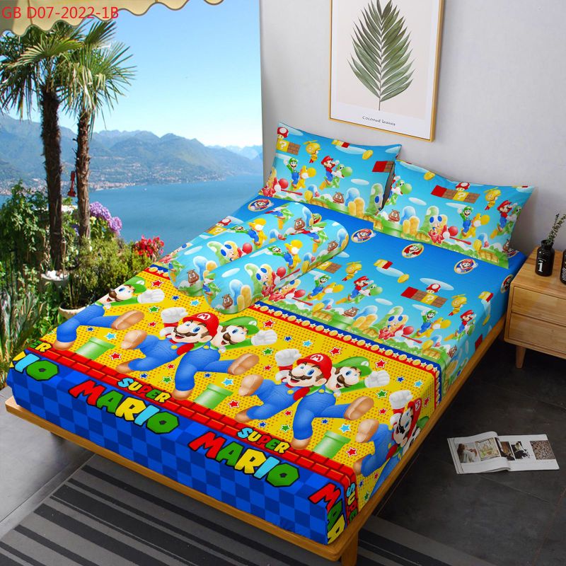 Kain sprei motif mario bross 1m