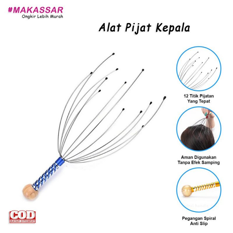 ALAT PIJAT KEPALA BOKOMA TERAPI REFLEKSI KEPALA ANTI SAKIT KEPALA PUSING STAINLESS