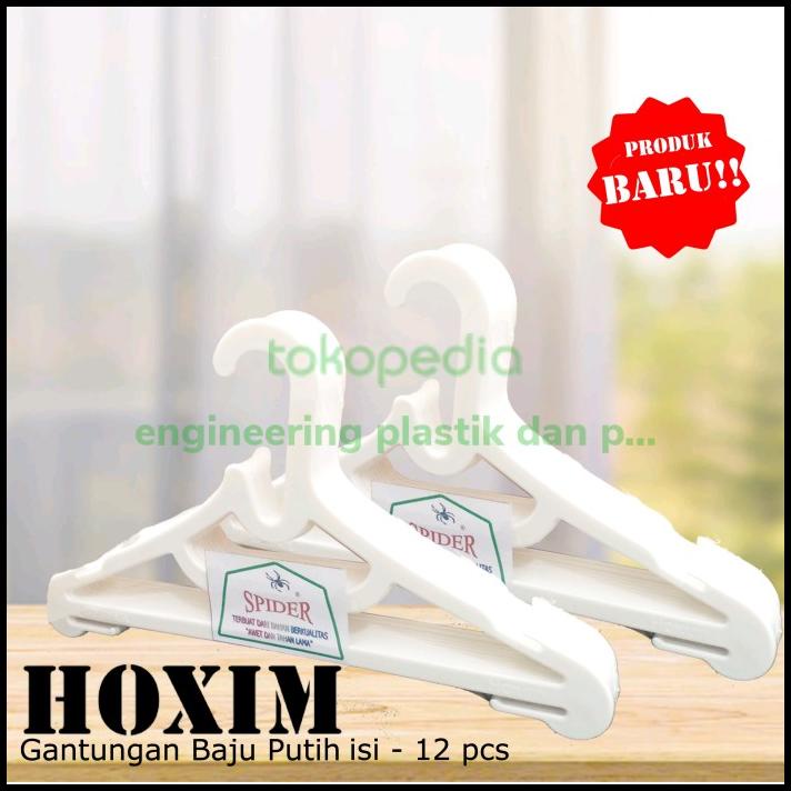 Gantungan Baju Putih Plastik | Hanger Plastik | Hoxim Ps Putih