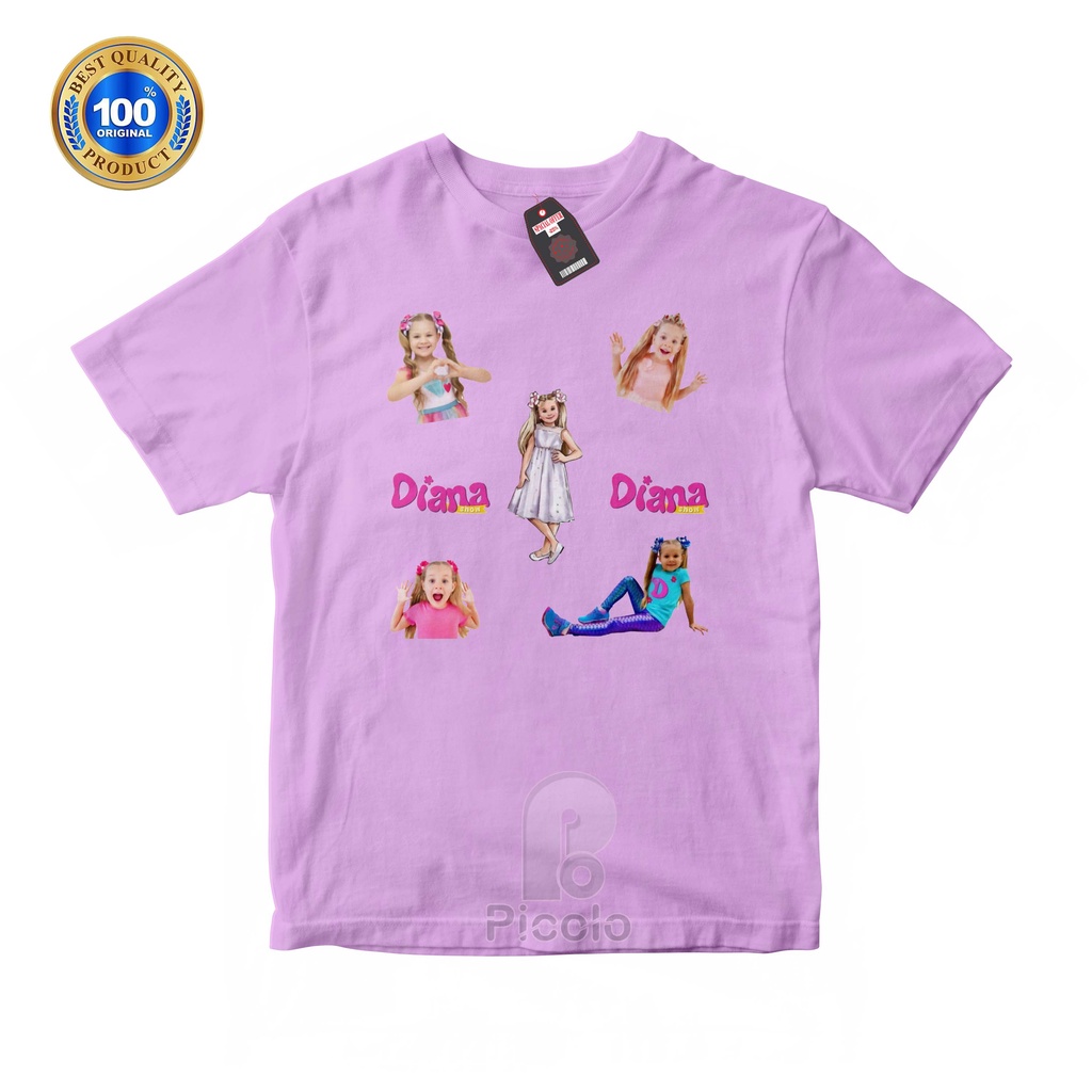 (FREE NAMA) BAJU KAOS ATASAN ANAK MOTIF DIANA/DIANA AND ROMA YOUTUBER ANAK