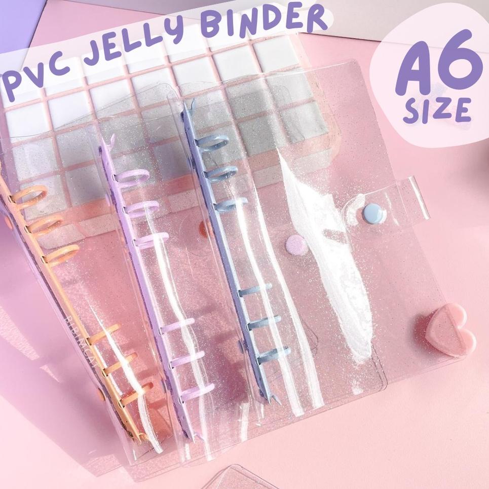

✨SHOPEE MALL✨ (A6 Size) Binder Keuangan PVC Jelly Cover Case 6 Ring Warna !