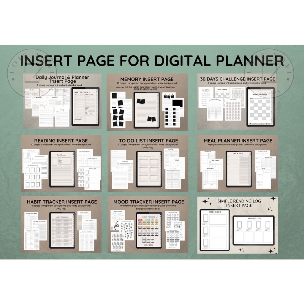 

Insert Page for digital planner, template for digital planner, customized page for planner, halaman tambahan untuk digital planner