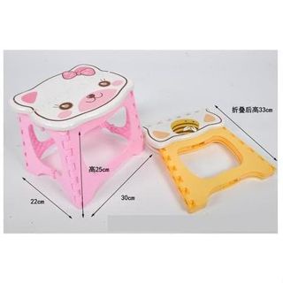 Kursi Lipat Mini Plastik Anak Serbaguna Foldable Chair Portable Kartun