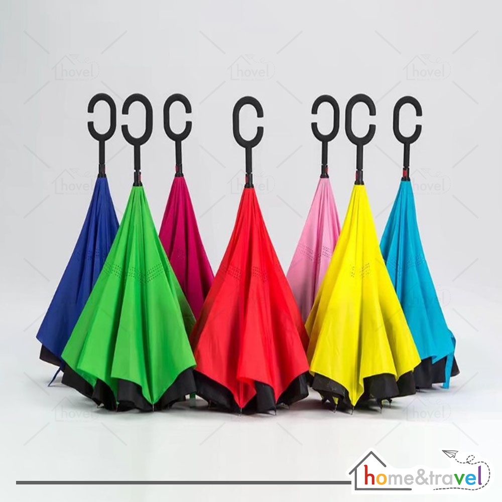 HOVELSHOP Payung Terbalik Polos Kazbrella Gagang C Upside Down Umbrella