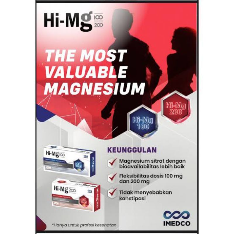 Hi-MG 100/200 Per BOX Isi 30 Suplemen Magnesium