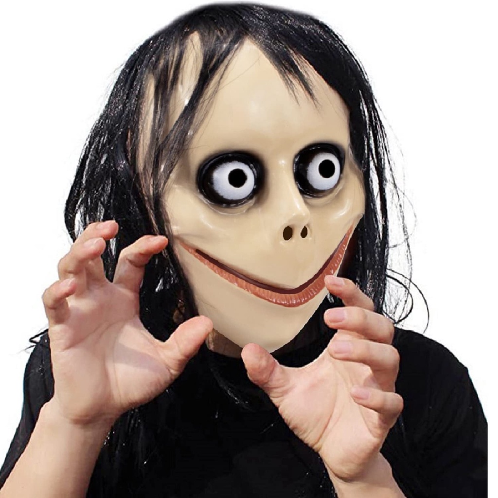 Topeng Hantu Momo Halloween Seram Rumah Hantu Prank Cosplay Scary Mask