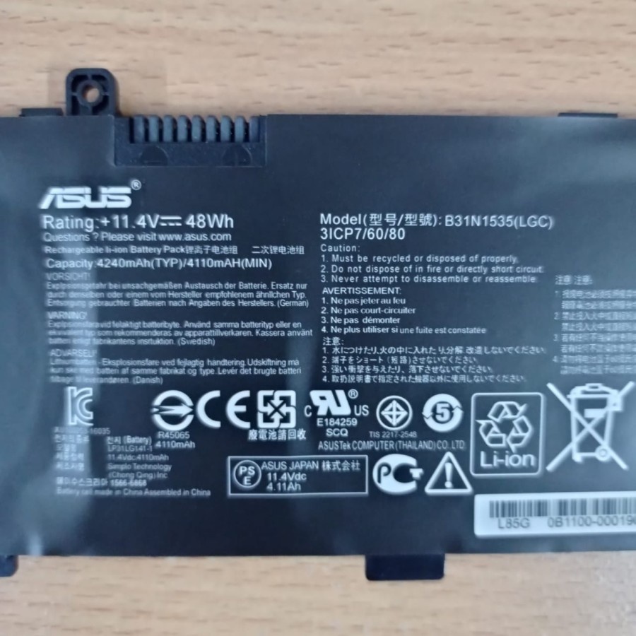 Baterai Laptop Asus Zenbook UX310UA UX410U UX310U B31N1535 Ori