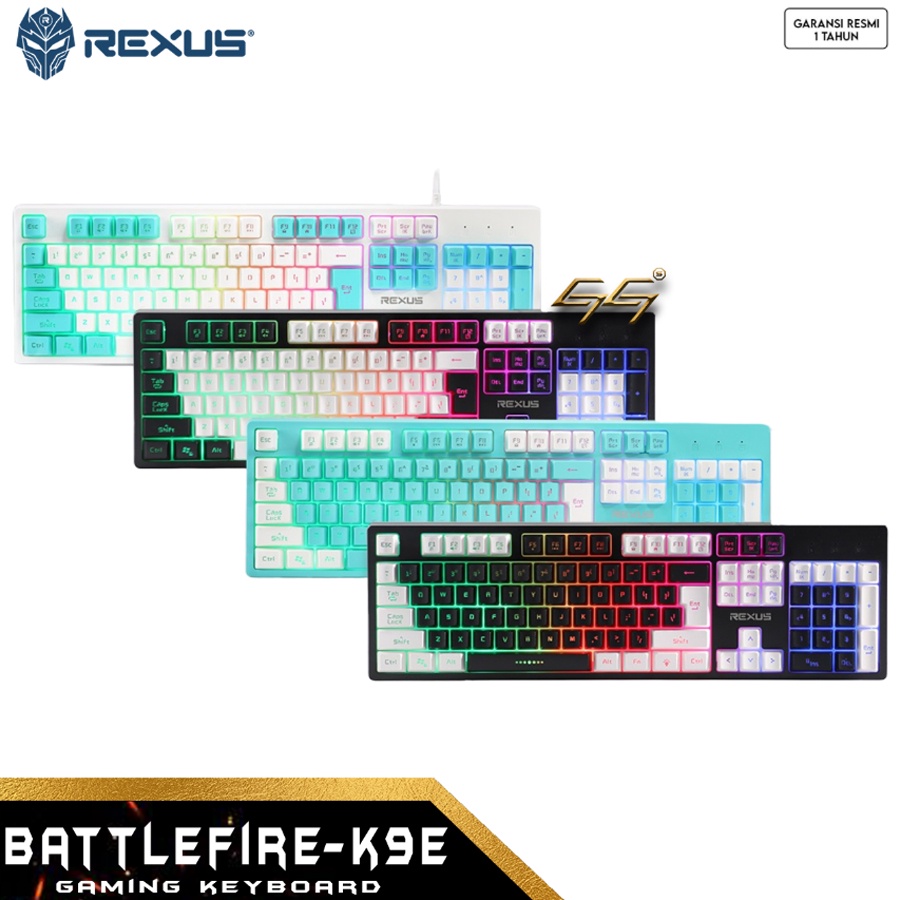 Keyboard Gaming Full Size Semi Mechanical REXUS BATTLEFIRE K9E Full Size Semi Mechanical Gaming Keyboard