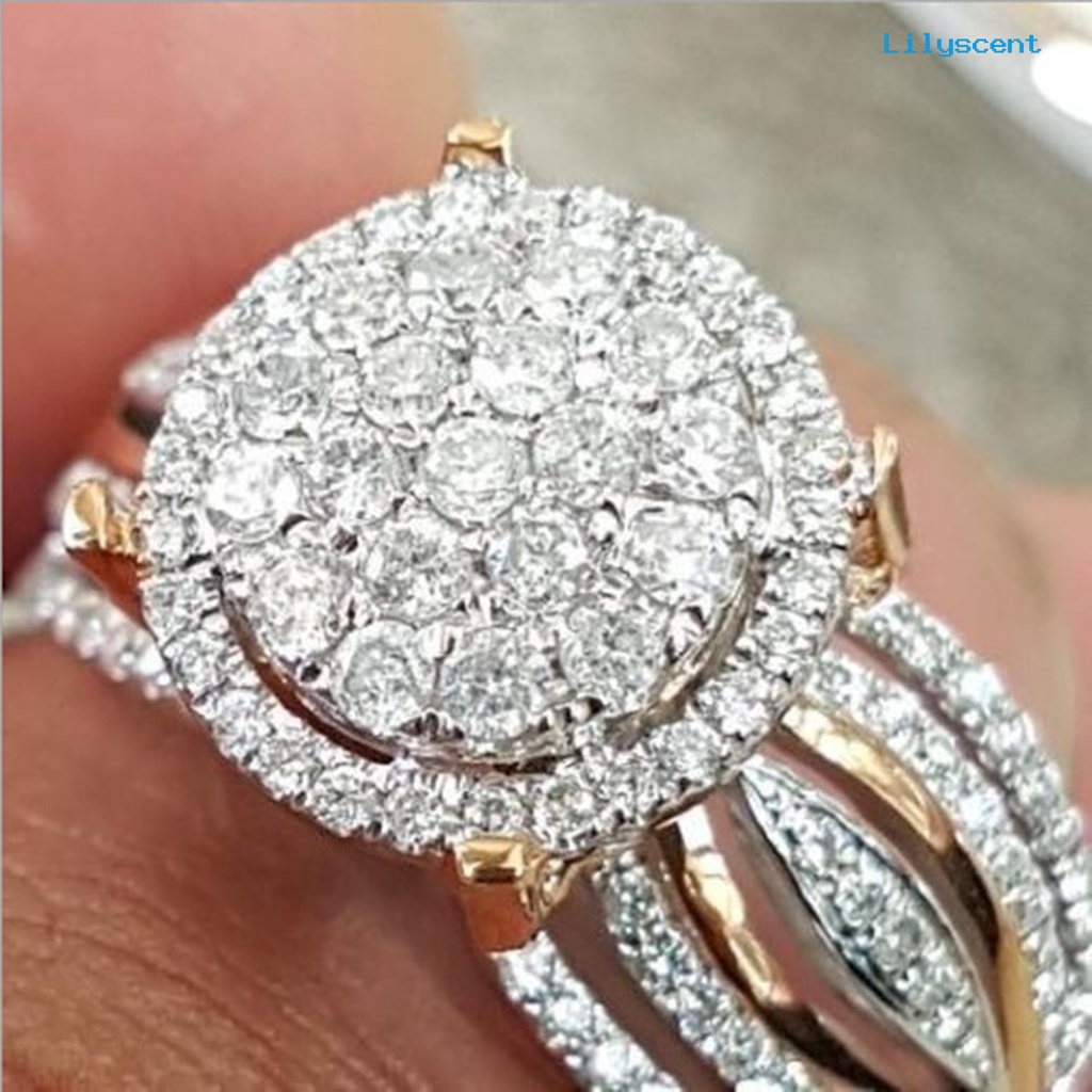 [LS] Cincin Wanita Berlian Imitasi Hias Tidak Luntur Ringan Multi Layers Wedding Circlet Untuk Ulang Tahun