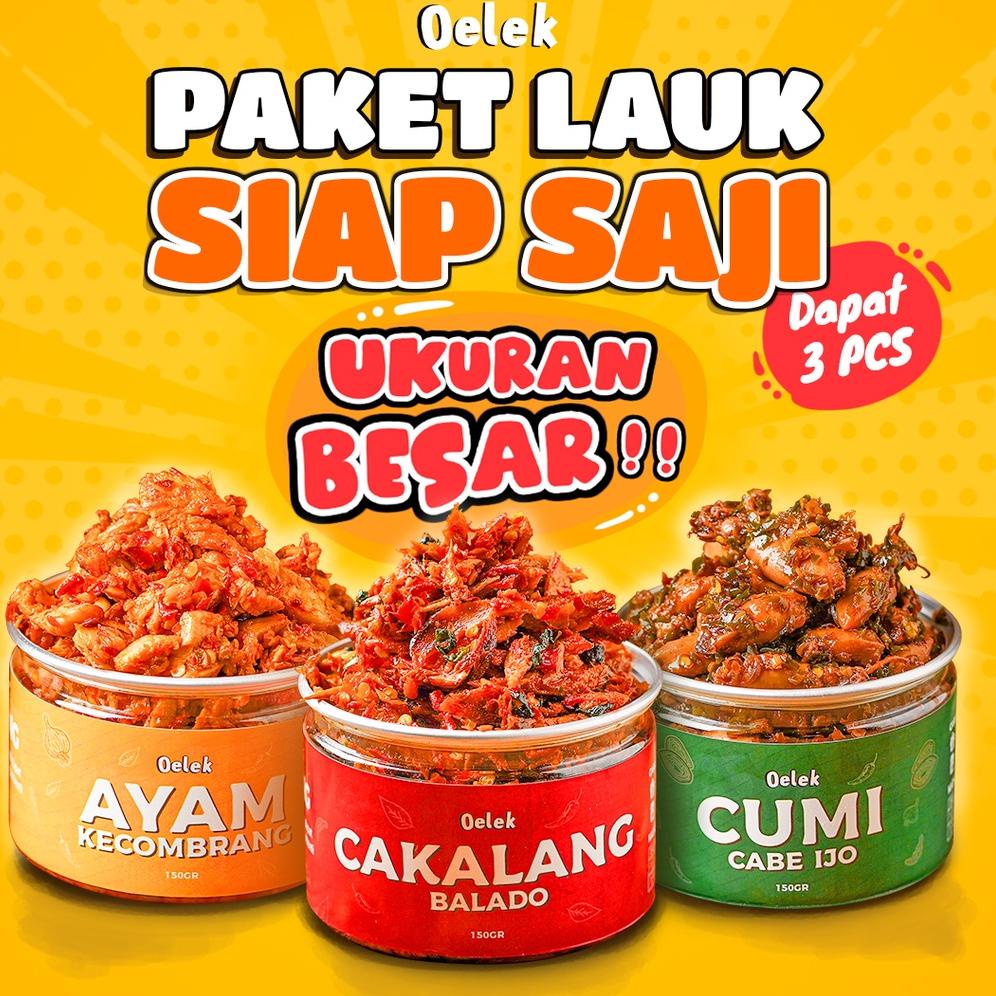 

9.9 Flash Sale Oelek Paket Lauk Siap Saji / Cumi Cabe Ijo / Ayam Kecombrang / Cakalang Balado / Lauk Siap Saji
