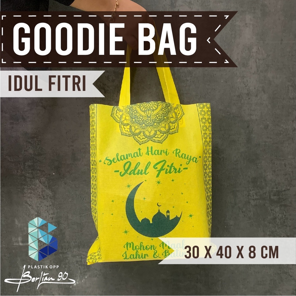

Goodie Bag Handle Idul Fitri / Goodie Bag Lebaran New Design 30x40x8 cm / Goodie Bag Sablon