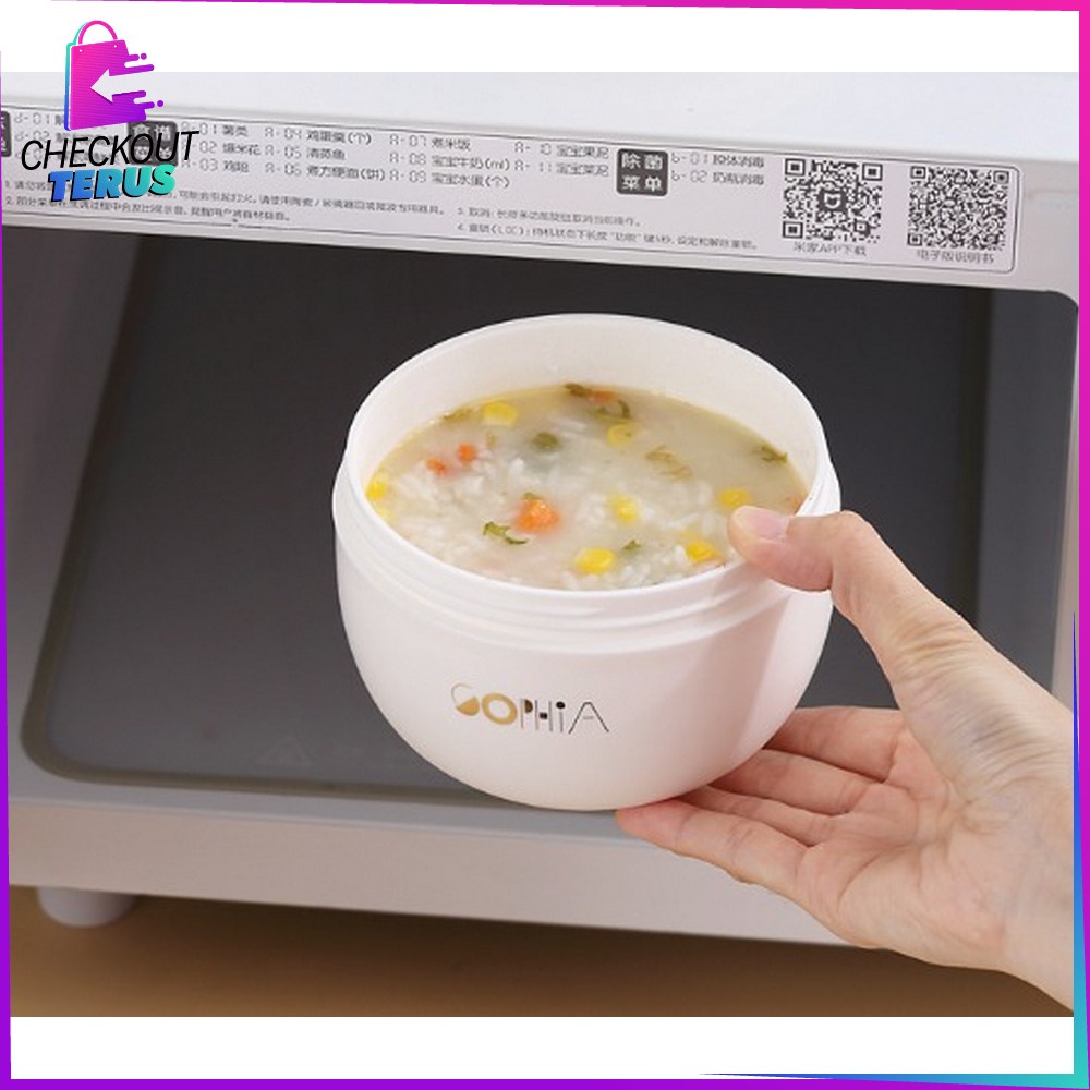 CT C702 Tempat Makan Bubur Kotak Bekal Sup Portable BPA FREE 560ML Bentuk Mangkok Dengan Pegangan Anti Tumpah