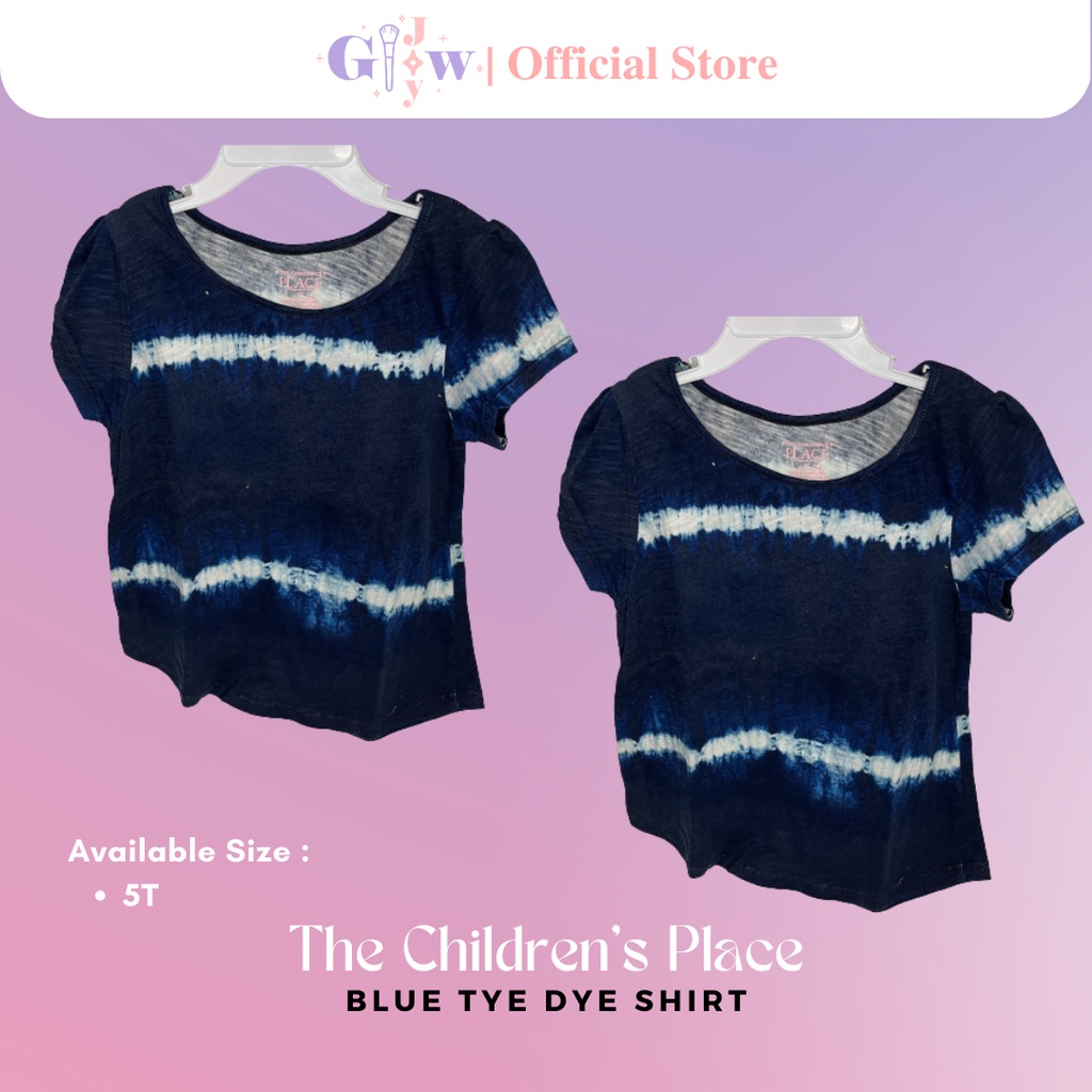 A5028 THE CHILDREN'S PLACE blue tye dye shirt / baju anak kecil bayi remaja girl bodysuit jumper pakaian perempuan laki laki cowo cewe cewek cowok kemeja overall lucu unik imut gemas gemes murah sisa ekspor export kaos kaus