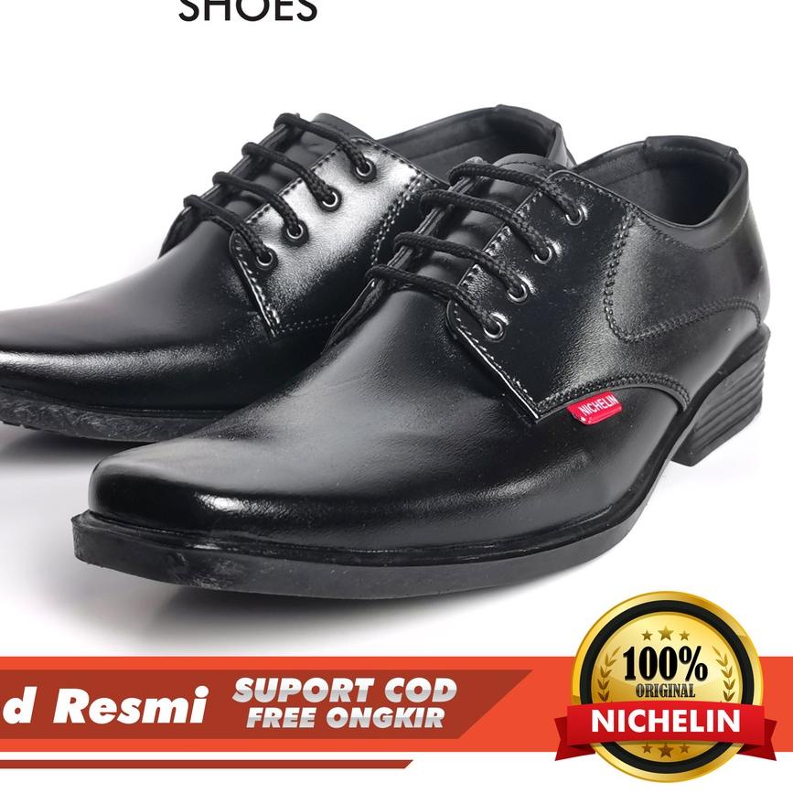 Limited✅-SEPATU PANTOFEL PRIA KERJA KULIT / SEPATU KANTOR PRIA HITAM NICHELIN ORIGINAL