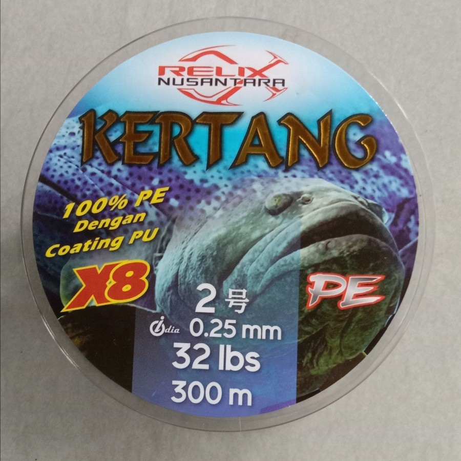 SENAR KERTANG X8 NO 2 PE 300M BENANG PANCING 32LBS RELIX NUSANTARA