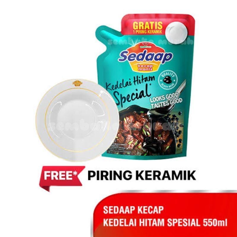 

Kecap sedaap 550ml free piring keramik