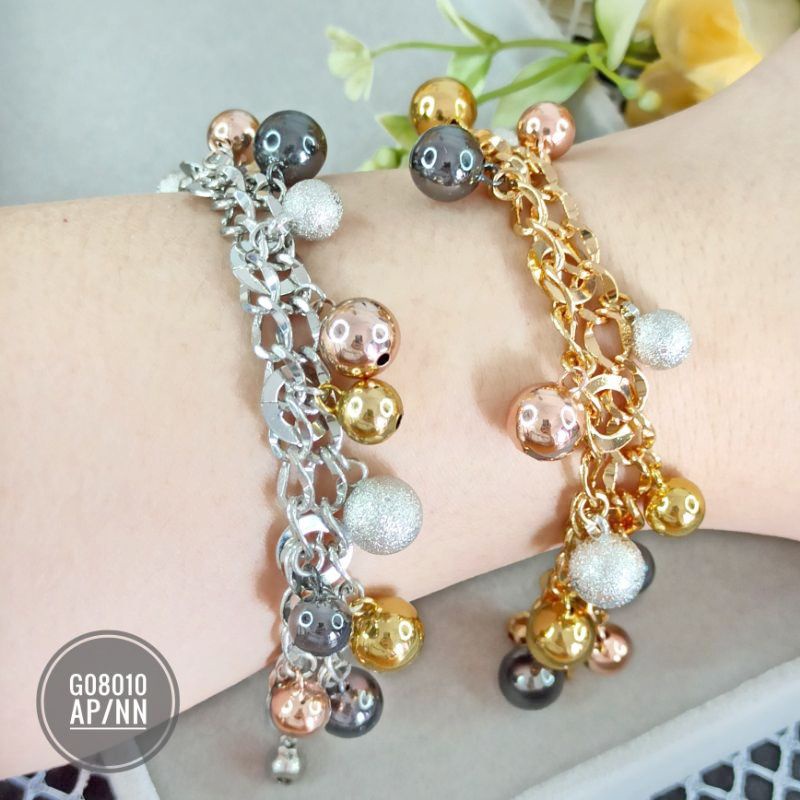 Gelang Xuping Jurai Rantai Double bola mix G08010