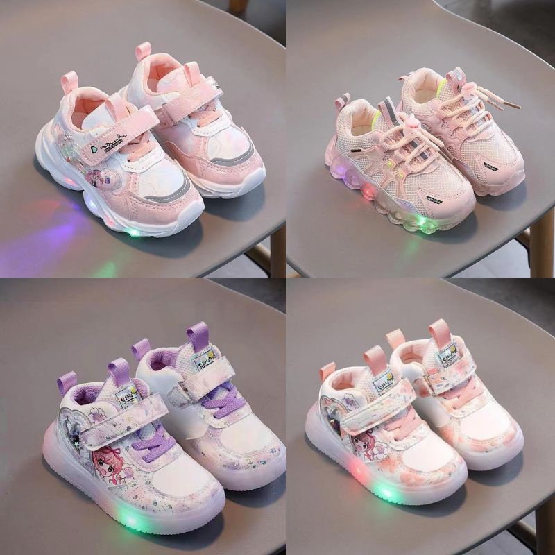 Sepatu Anak Perempuan LED /Sepatu LED Anak Perempuan 1-5 Tahun /Sepatu Anak LED Import