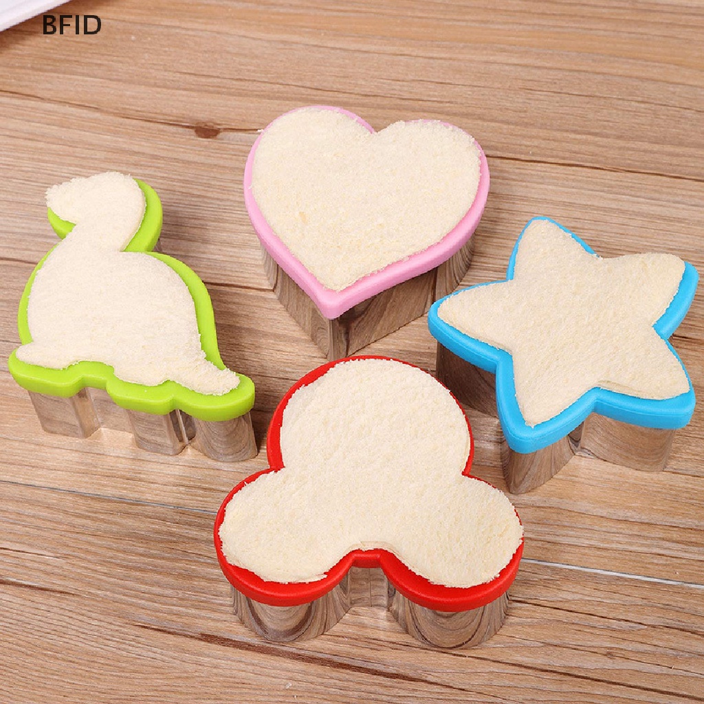 [BFID] 1pcs Set Pemotong Sandwich Untuk Anak-Anak Hewan Dinosaurus Kupu-Kupu Hati Stainless Steel Cetakan Roti Cookie Pemotong Biskuit Mold Tools [ID]