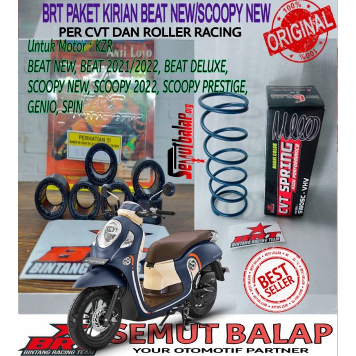 PAKET KIRIAN SCOOPY PRESTIGE BRT RACING ORIGINAL PAKET KZR PER CVT DAN ROLLER 11 15 16 17 18 GRAM PA
