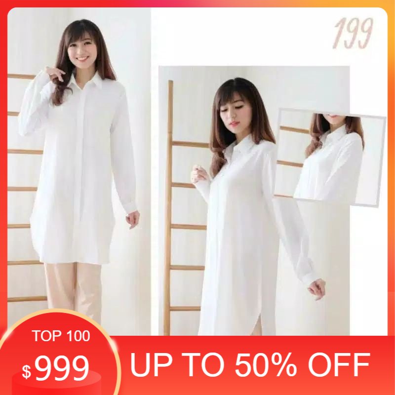 TUNIK,LONG TUNIK POLOS HITAM PUTIH TUNIK KASIBO BAJU MUSLIM HIJAB