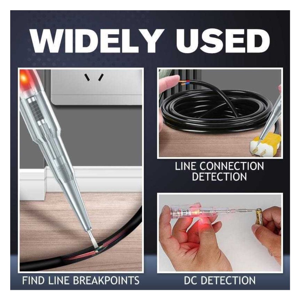 Alat Tester Test Tas Pen Pendeteksi Aliran Arus Listrik Multifungsi 12-240V AC DC Waterproof