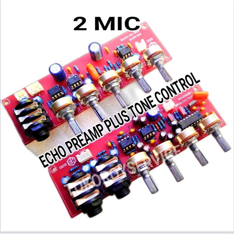 Echo PT2399 Lengkap Dengan Tone Control Preamp 2Mic / Echo Preamp 2Mic