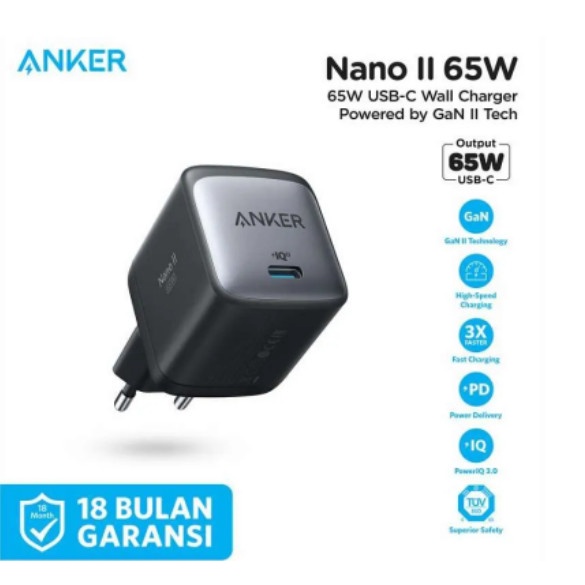 WALL CHARGER ANKER NANO II 65W - A2663 GAN