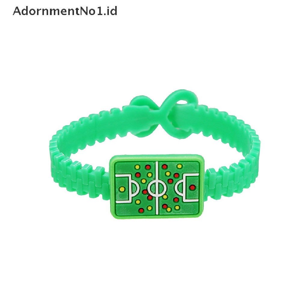 [AdornmentNo1] 5pcs Gelang Dekorasi Sepak Bola Piala Dunia Baju Sepak Bola Gelang Anak Piala Kartun PVC Perhiasan Cinta Anak Adjustable Gelang Untuk Anak Sepak Bola Th