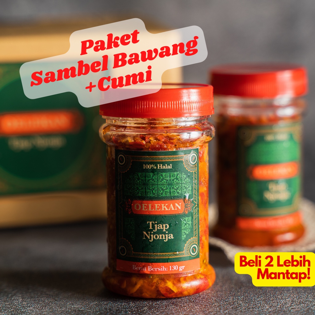 

1 Sambel Cumi + 1 Sambel Bawang Oelekan Tjap Njonja Halal Homemade 130 gr