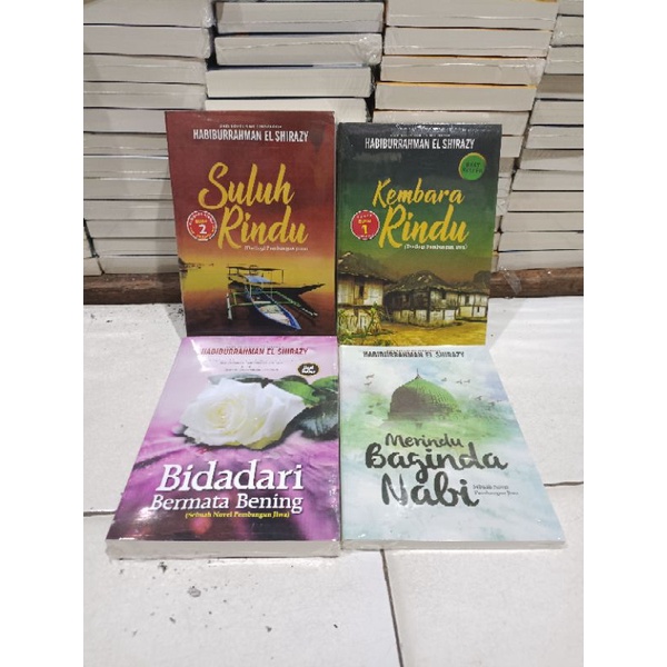 paket 4 buku islami suluh rindu kembara rindu, bidadari bermata bening, & merindu baginda nabi