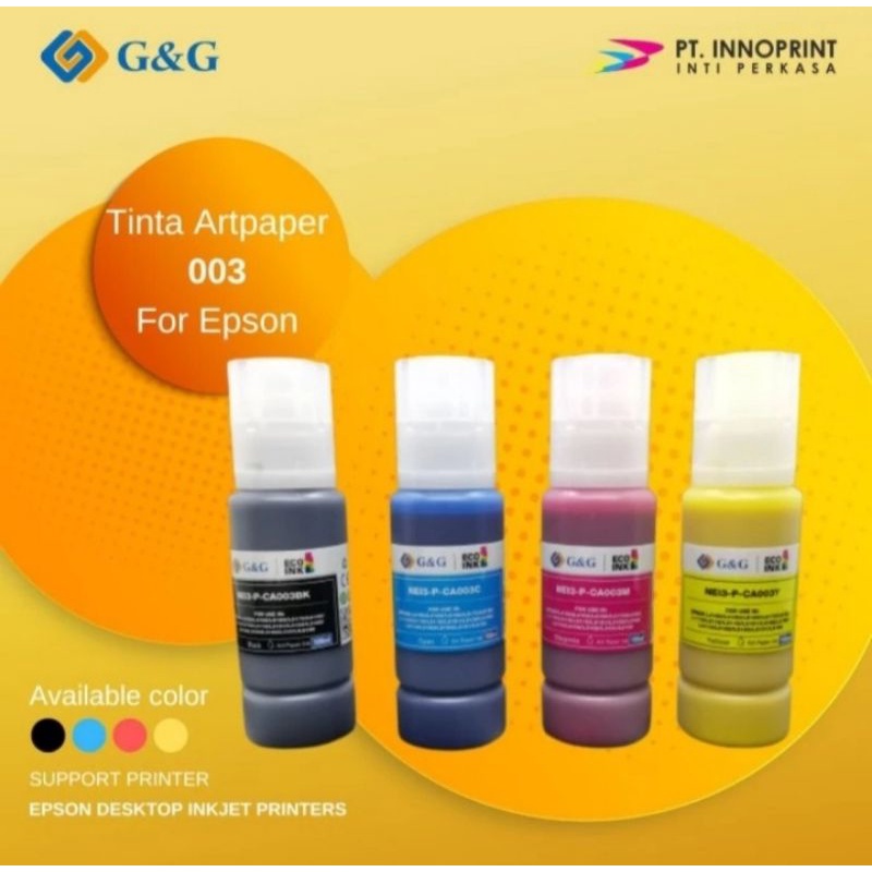 1 Set 4 Warna Tinta Art Paper 003 G&amp;G Original Compatible Head Print Epson