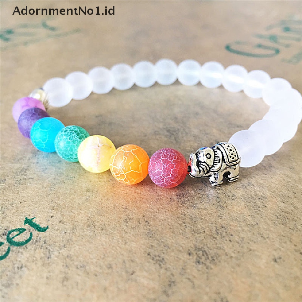 [AdornmentNo1] Fashion 7cairan Gajah Pesona Manik-Manik Gelang Mala Beads Yoga Energi Gelang Perhiasan [ID]