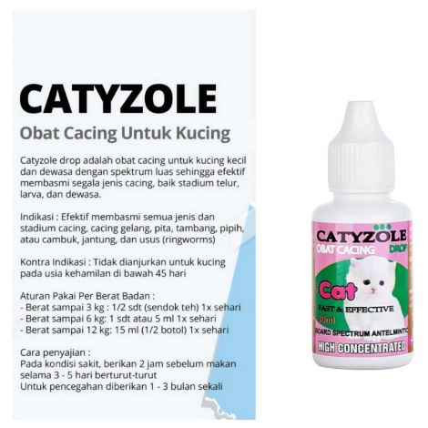 CATYZOLE DROP OBAT CACING UNTUK KUCING 30ML