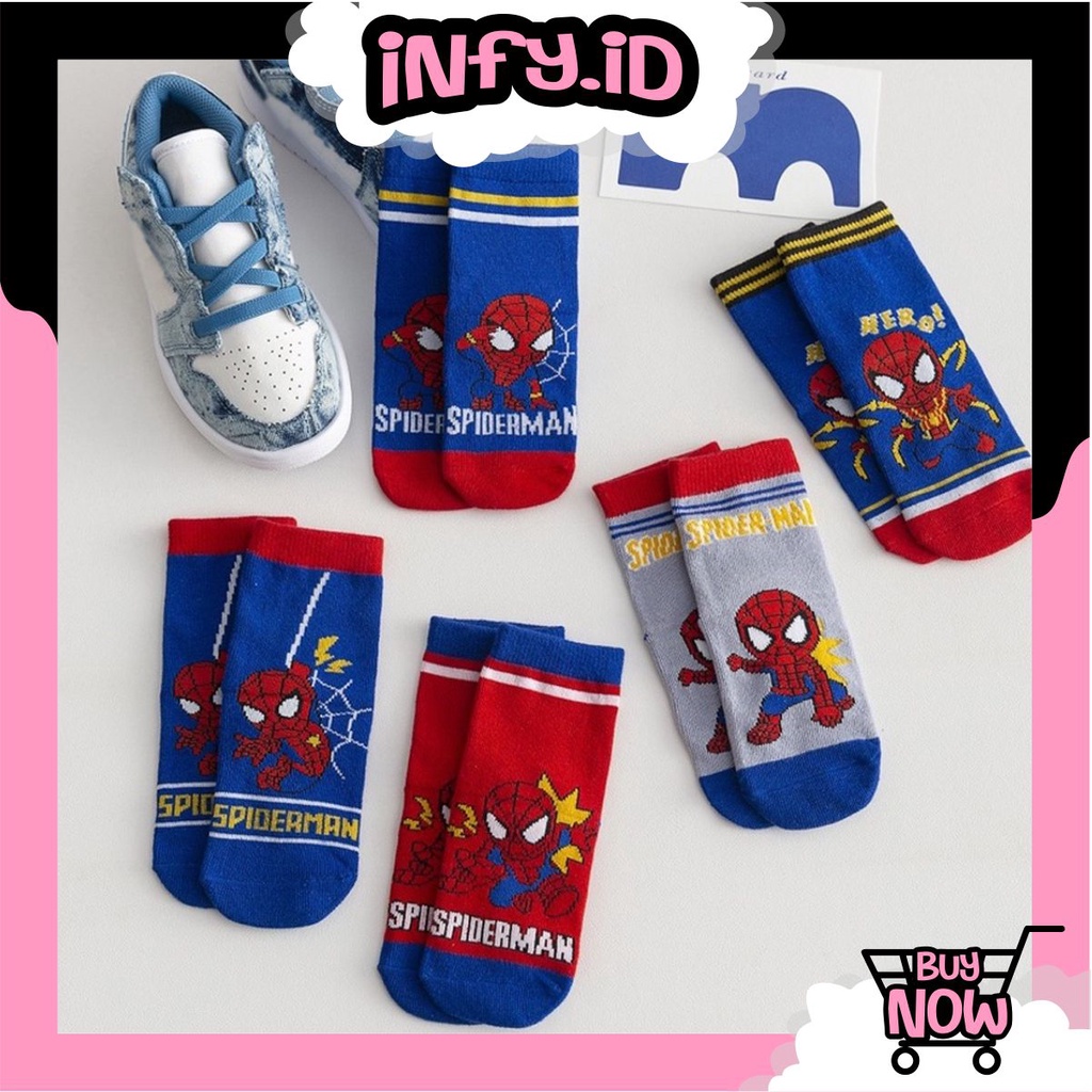 INFY - Kaos Kaki Anak Motif Spiderman Kaus Kaki Bayi Lucu KK062