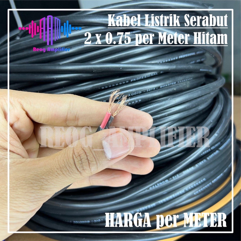 Kabel Listrik 2x0.75 (50meter) Hitam