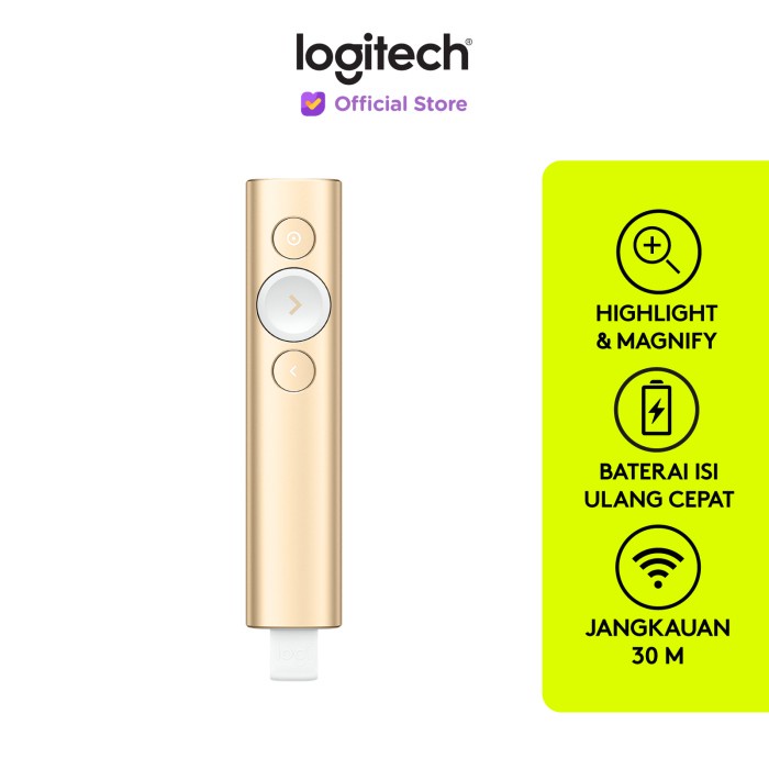 Pointer Logitech Spotlight Pointer Presenter Wireless Bluetooth - Gold