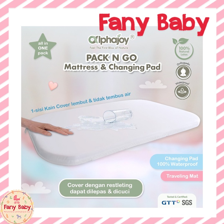 ALPHAJOY PACK N GO MATTRESS &amp; CHANGING PAD LATEX WATERPROOF [ 80X46X3CM ]