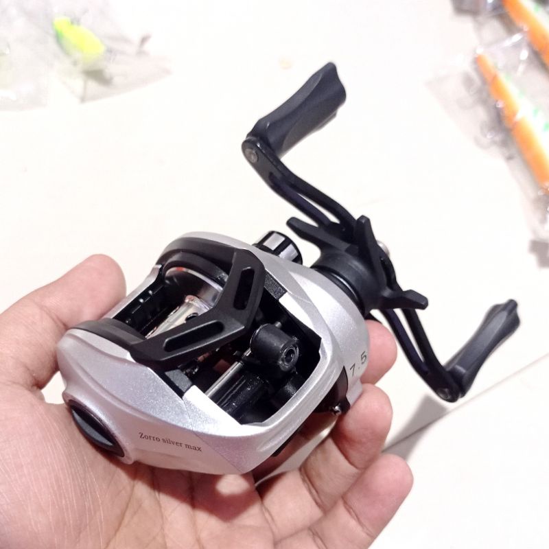Reel BC Zorro SILVER MAX (Drag Clicker) Ratio 7.0:1 Baitcasting Murah Handle Kiri