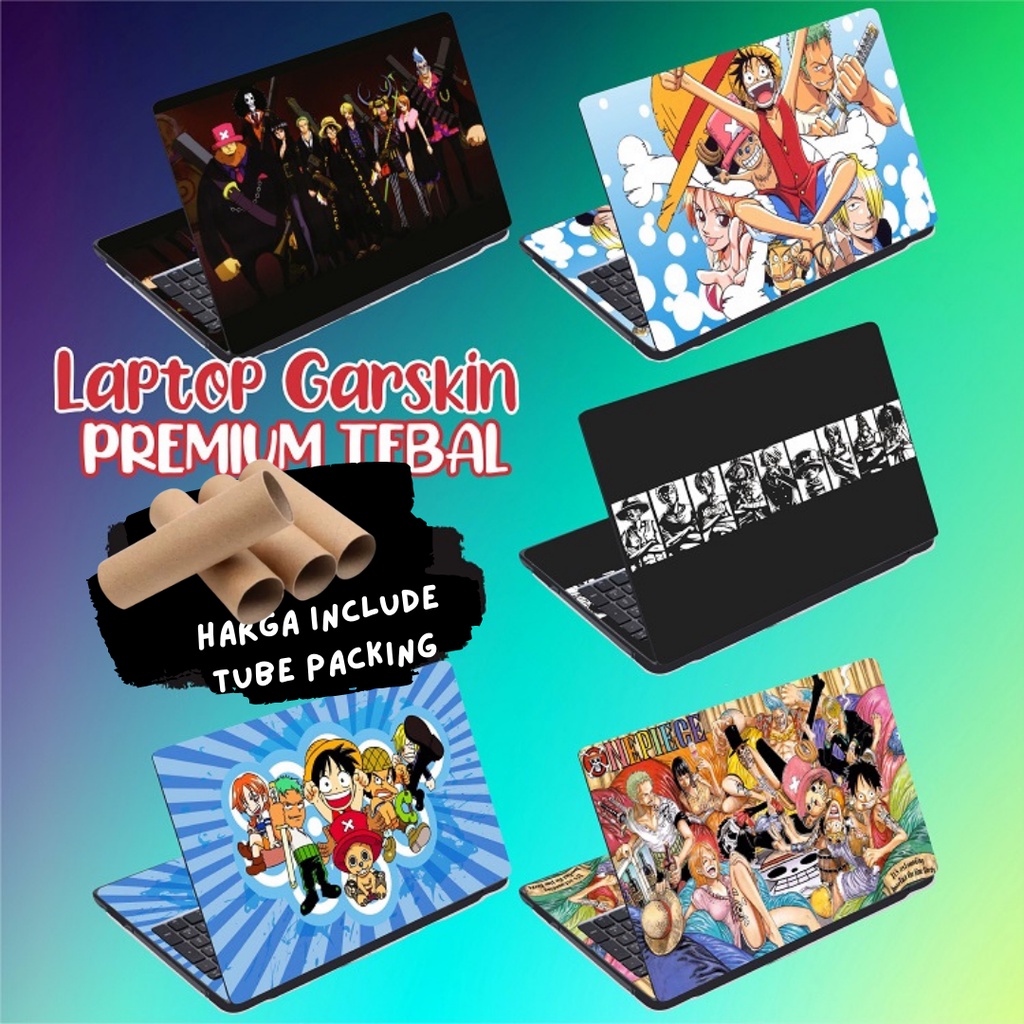 Garskin Laptop Anti Gores Stiker Anime One Piece Luffy Premium Full set 10 12 13 14 15 inch  Universal Untuk Semua Merk Laptop