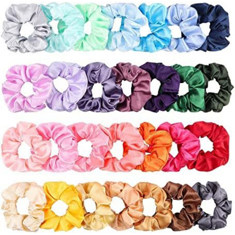 Ikat Rambut Scrunchie Satin Velvet