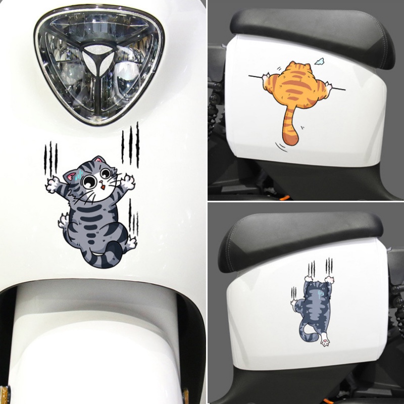 Lucu Lucu Lucu Kucing Peliharaan Stiker Mobil Kepribadian Mendaki Kucing Hewan Styling Self-Adhesive Stiker Mobil Tubuh Kreatif Stiker Universal Auto Dekorasi Aksesoris