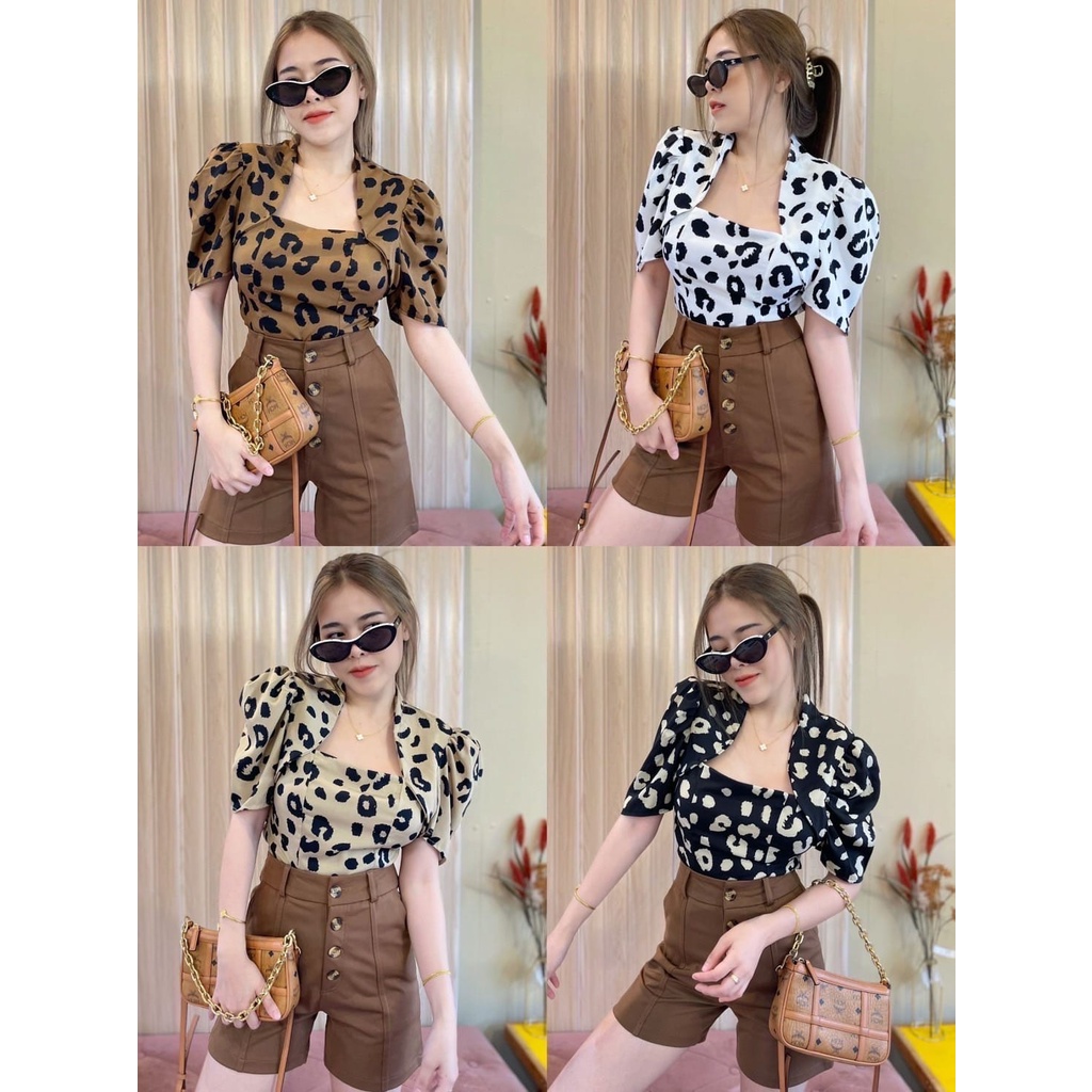 ATASAN FANTASY SHOP MOTIF LEOPARD FASHION WANITA IMPORT BANGKOK CODE F 08