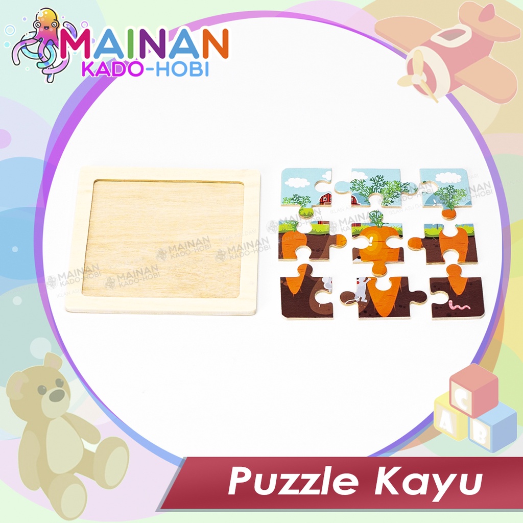 MAINAN LIBURAN SEKOLAH ANAK PASANG PUZZLE KAYU 9PCS 1-5 TAHUN