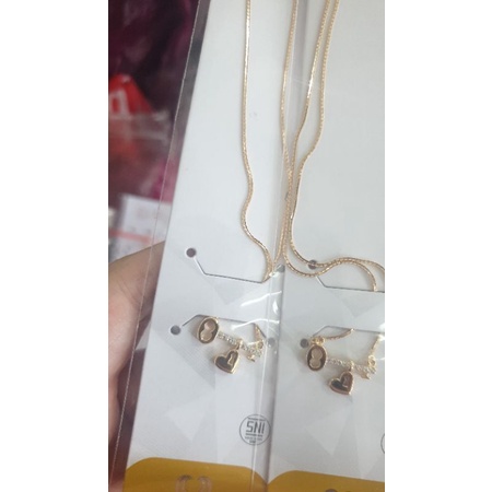Kalung hati love koye mata putih emas asli 700 70% tua 16k lucu korea