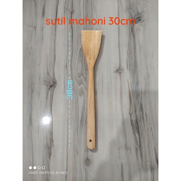 Sutil / Sendok / Spatula / Sodet Kayu Mahoni P30cm set isi 4 pcs