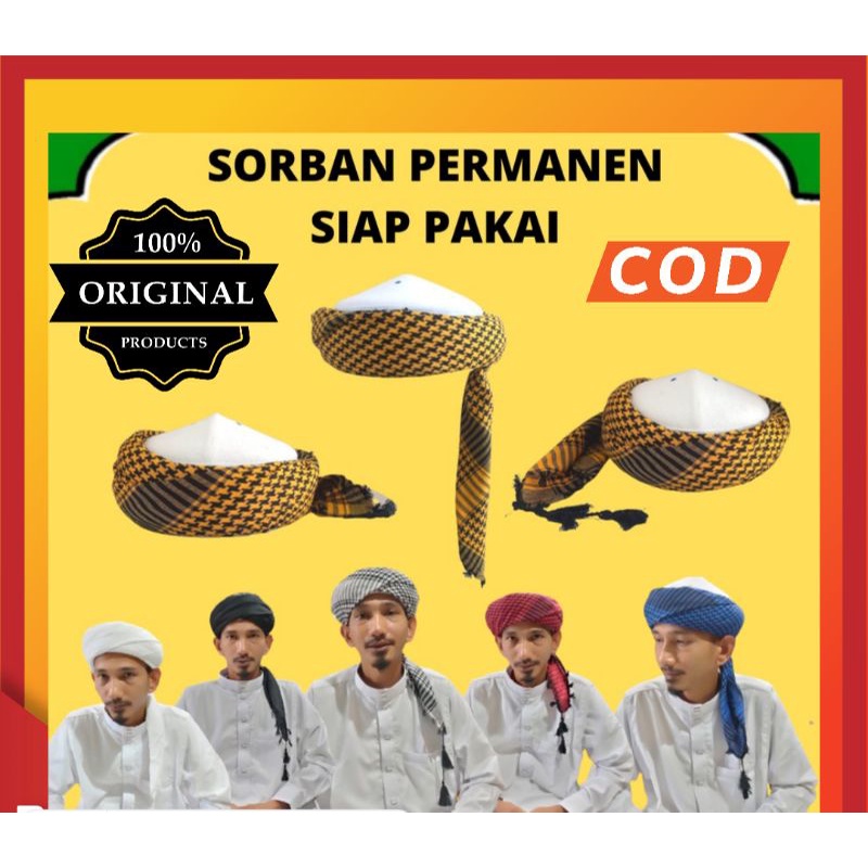 Peci Sorban imamah Siap Pakai Permanen ( Anak &amp; Dewsa )