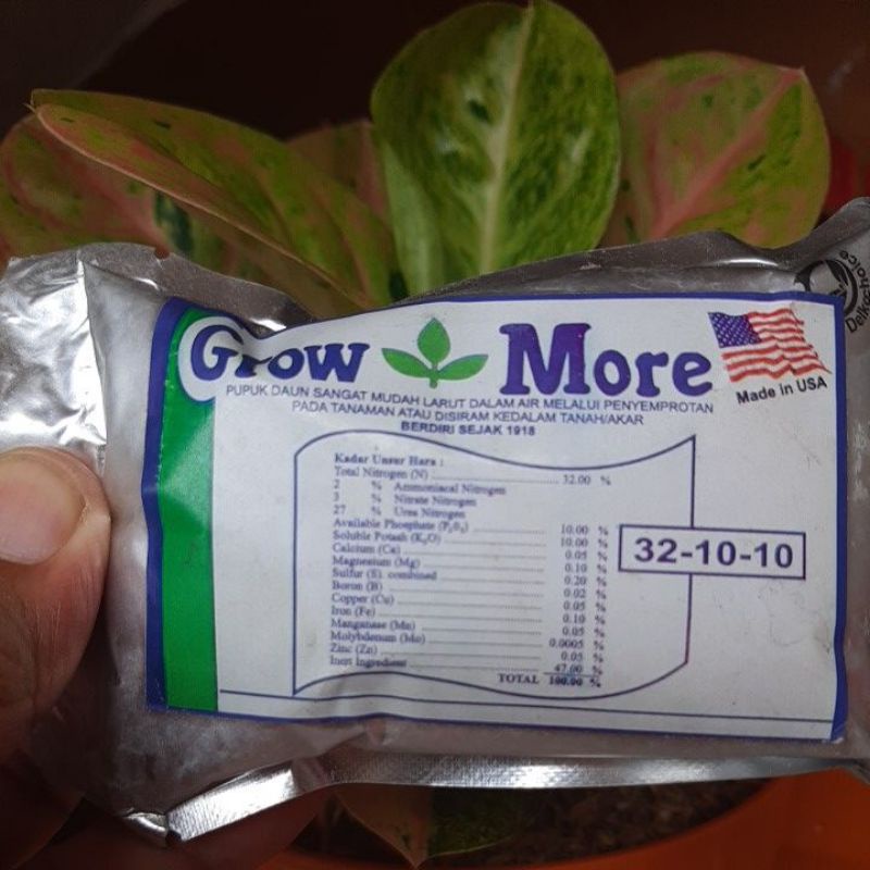 Pupuk Grow More 32-10-10 Daun ✓ repack 100Gr